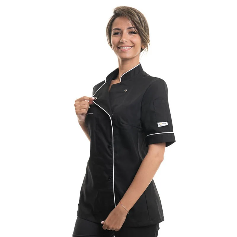 Veste de Cuisine Femme Liseré Blanc MC - MANELLI - Image 3