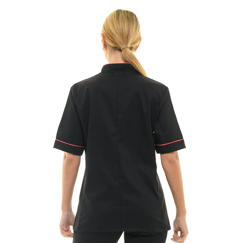 Veste de Cuisine Femme Rosy Liseré Fushia - MANELLI - Image 3