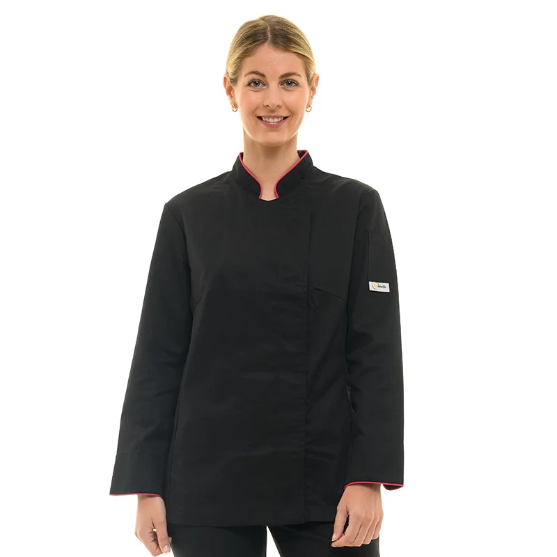 Veste de Cuisine Femme Rosy Liseré Fushia - MANELLI - Image 4