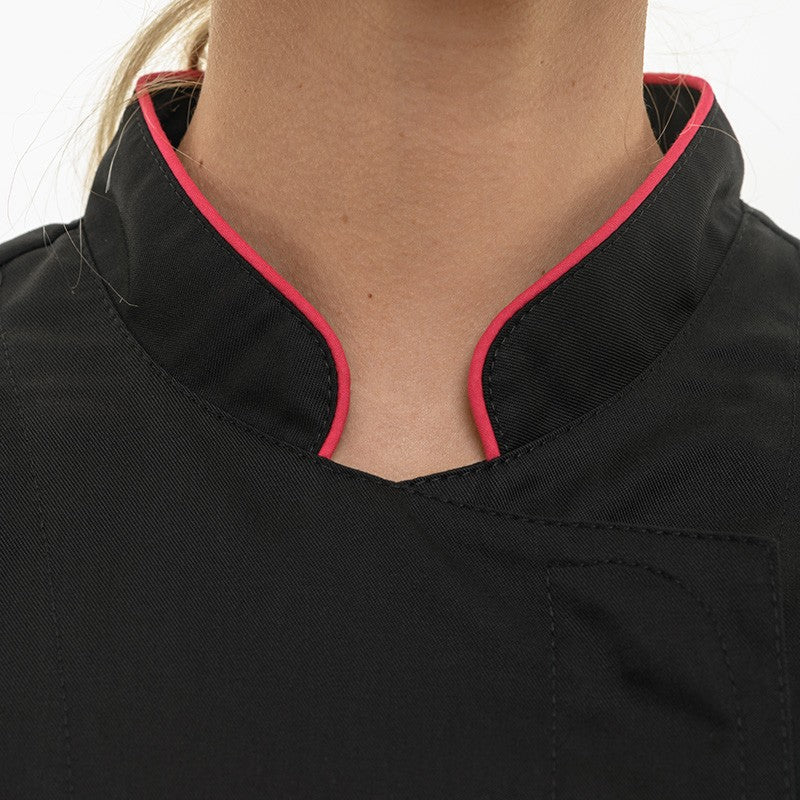 Veste de Cuisine Femme Rosy Liseré Fushia - MANELLI - Image 8