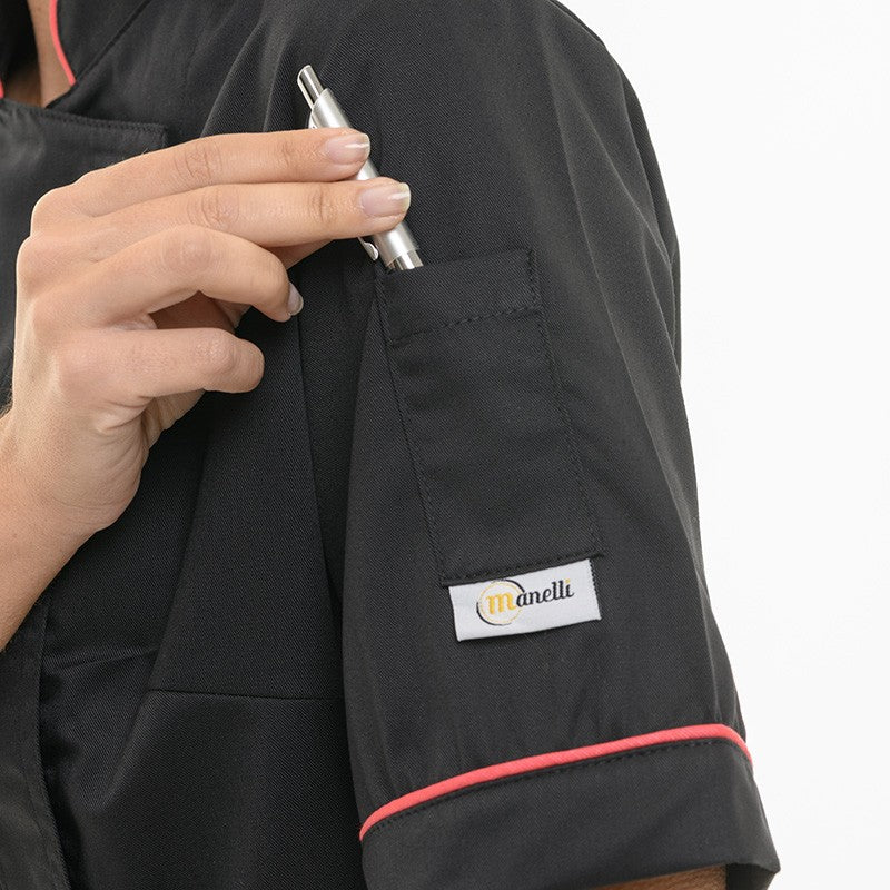 Veste de Cuisine Femme Rosy Liseré Fushia - MANELLI - Image 9