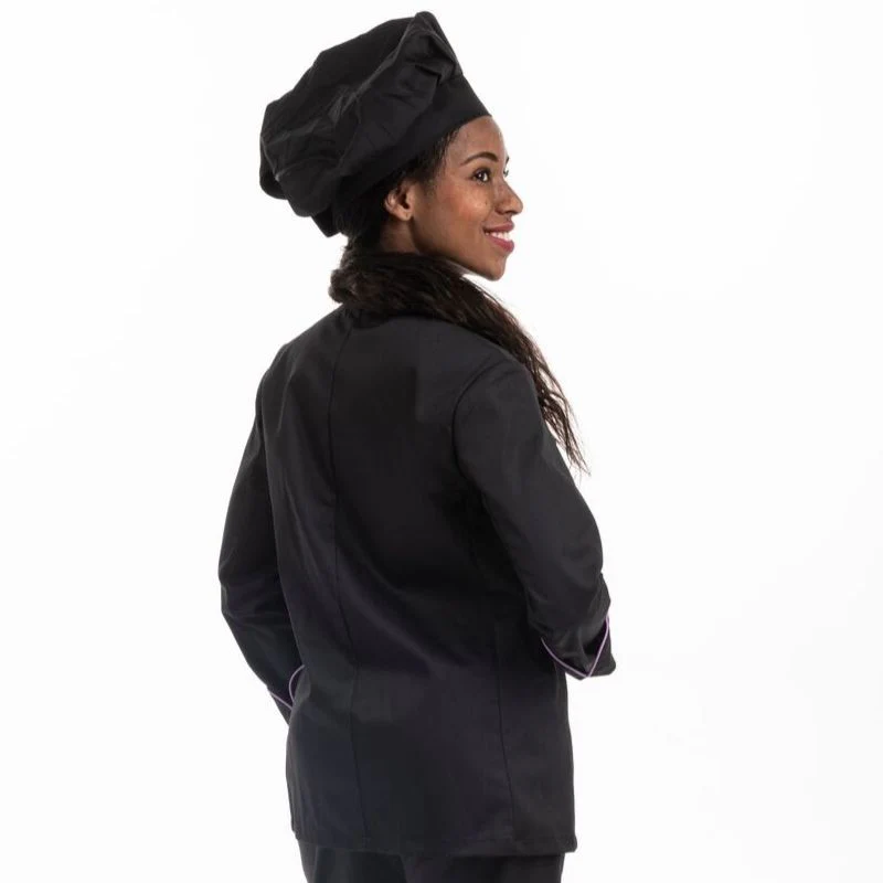 Veste de Cuisine Femme Liseré Lilas ML - MANELLI - Image 3
