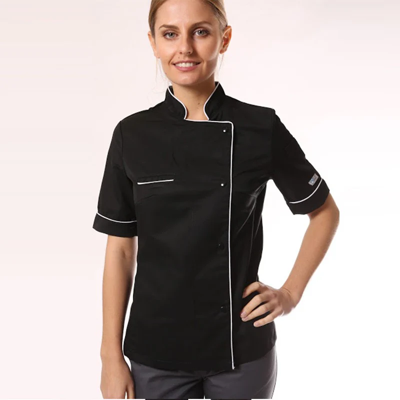 Veste de Cuisine Femme Liseré Rouge MC - MANELLI - Image 12
