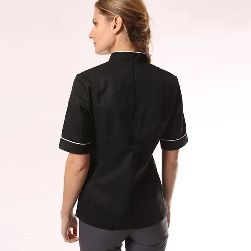 Veste de Cuisine Femme Liseré Rouge MC - MANELLI - Image 13