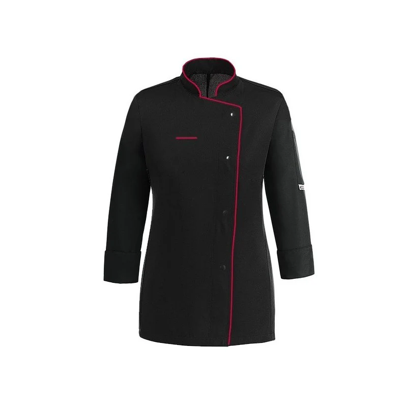 Veste de Cuisine Femme Liseré Rouge MC - MANELLI - Image 8