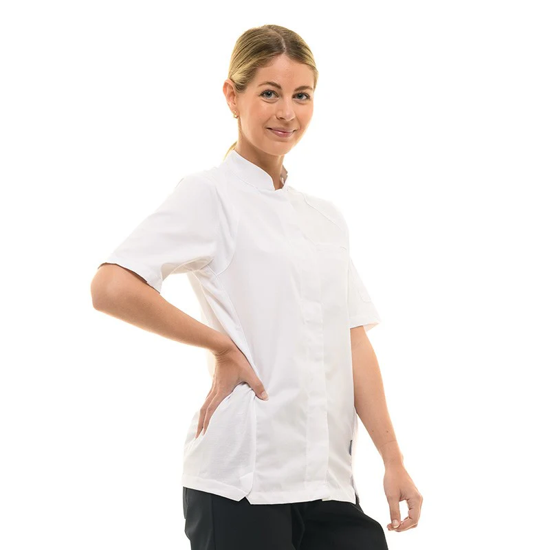 Veste de Cuisine Femme Manches Courtes Pepper Blanc - LAFONT CUISINE - Image 2