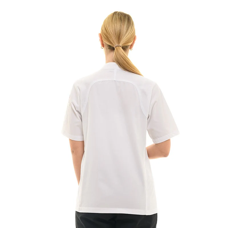 Veste de Cuisine Femme Manches Courtes Pepper Blanc - LAFONT CUISINE - Image 3