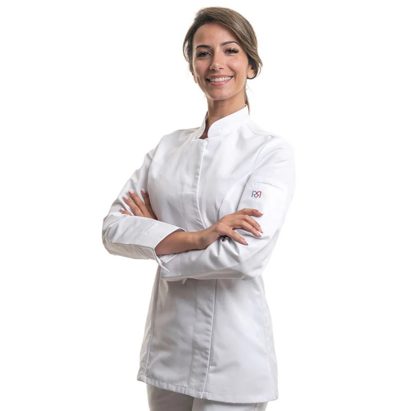Veste de Cuisine Femme Manches Longues Alpilles Blanc - ROBUR - Image 3