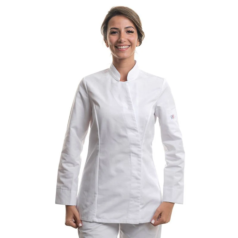 Veste de Cuisine Femme Manches Longues Alpilles Blanc - ROBUR - Image 4