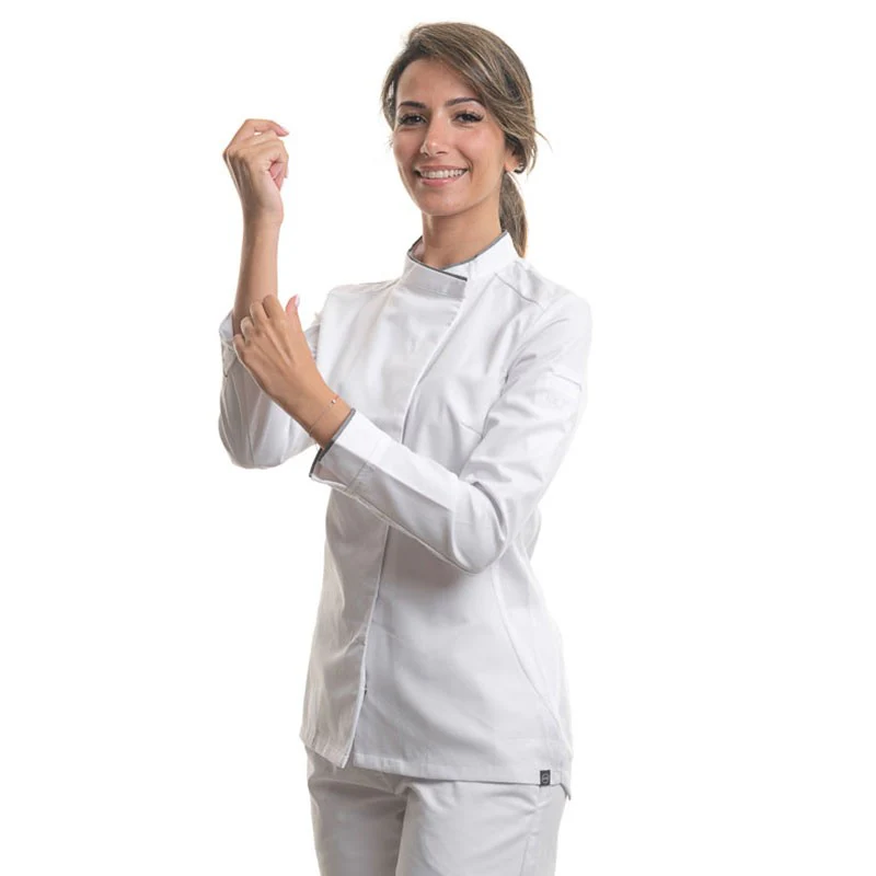 Veste de Cuisine Femme Manches Longues Cavane 37.5® Blanc - ROBUR - Image 3