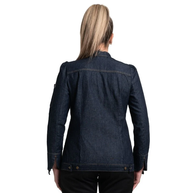 Veste de Cuisine Femme Manches Longues Holly Denim Brut - ROBUR - Image 2