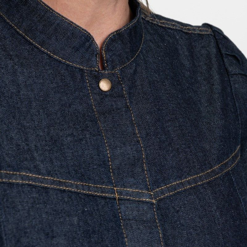 Veste de Cuisine Femme Manches Longues Holly Denim Brut - ROBUR - Image 4