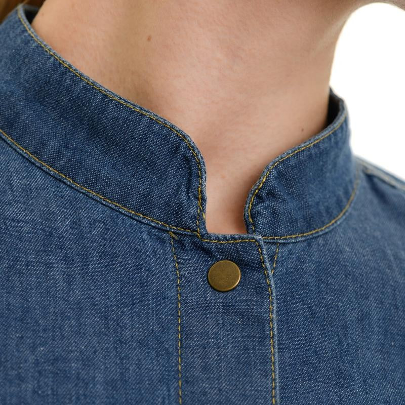 Veste de Cuisine Femme Manches Longues Holly Denim Délavé - ROBUR - Image 4