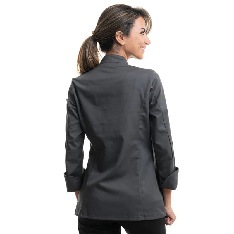 Veste de Cuisine Femme Manches Longues UNERA Anthracite - ROBUR - Image 4
