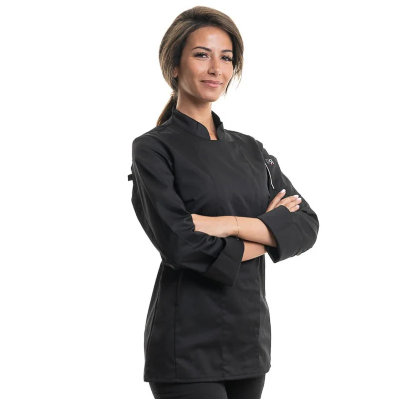 Veste de Cuisine Femme Manches Longues Unera Noir - ROBUR - Image 3