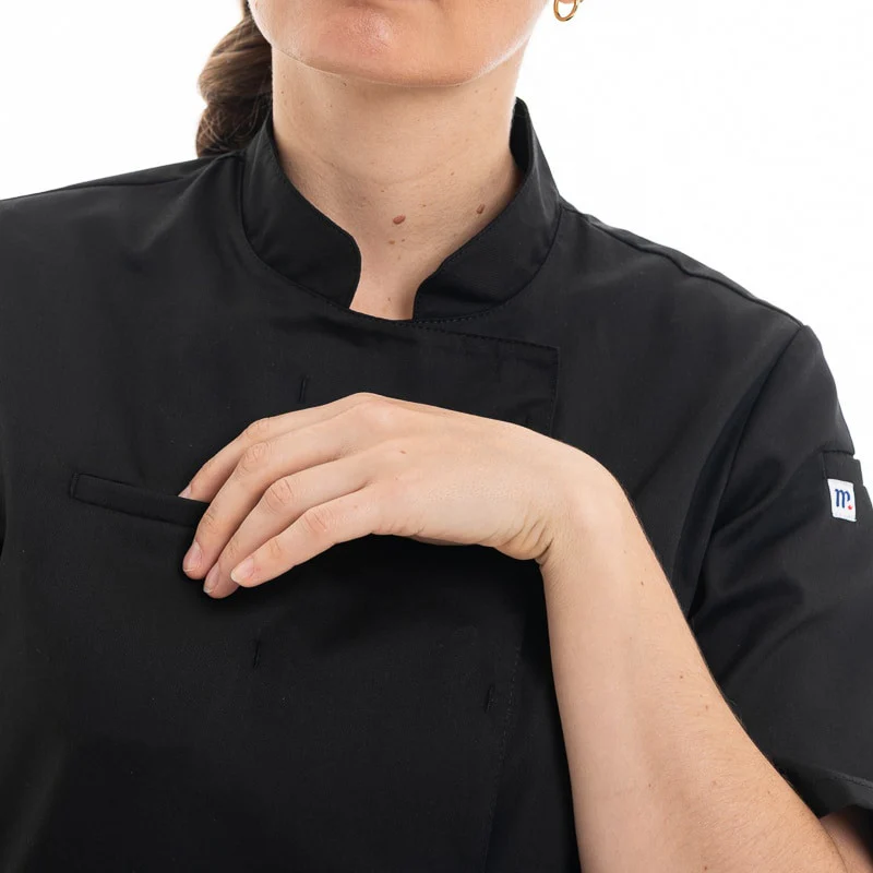 Veste de Cuisine Femme Normande Noir Made in France - MANELLI - Image 4