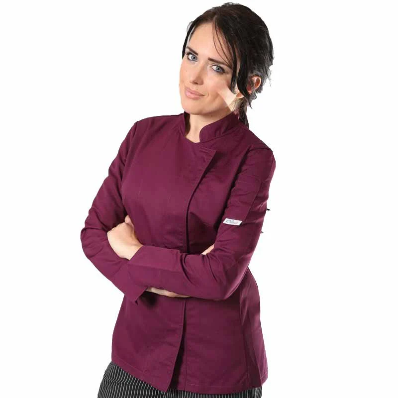 Veste de Cuisine Femme Manches Courtes Prune Lady - MANELLI - Image 7