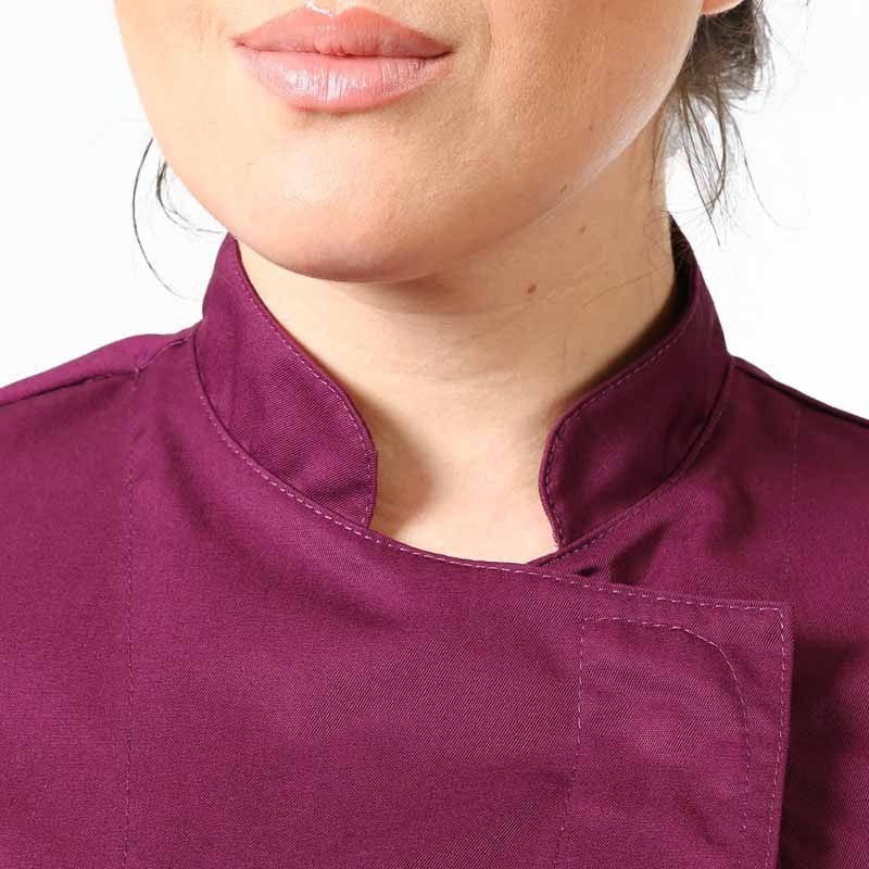 Veste de Cuisine Femme Prune Manches Longues - MANELLI - Image 3
