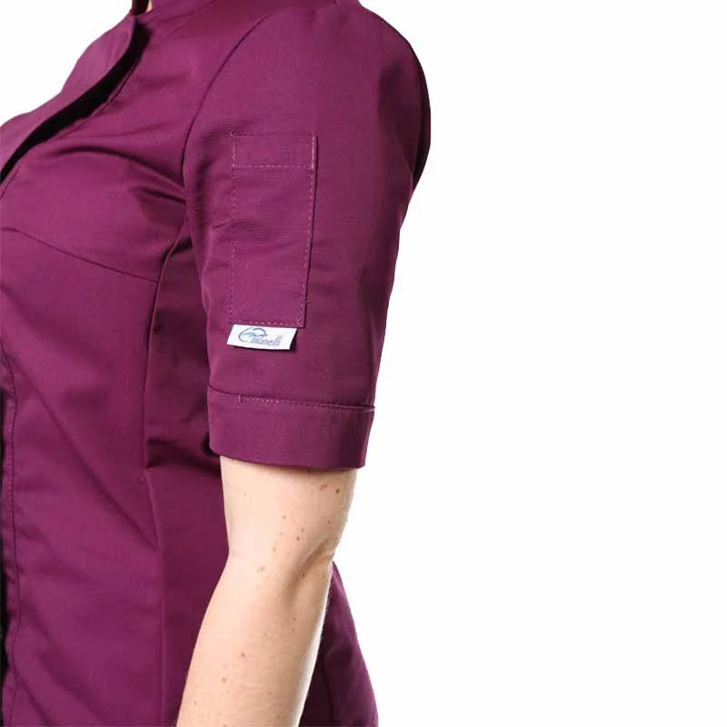 Veste de Cuisine Femme Prune Manches Longues - MANELLI - Image 5