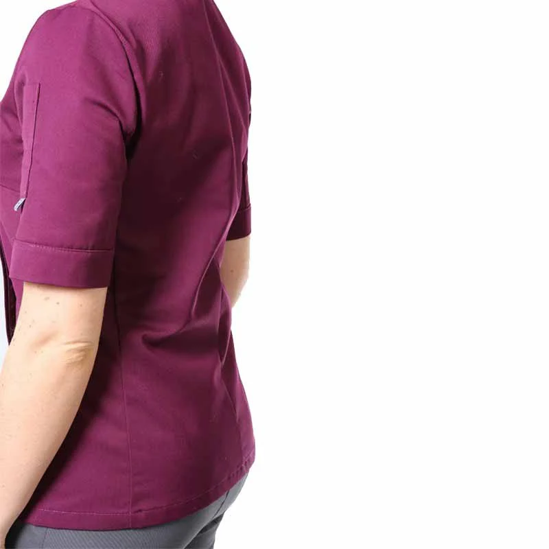Veste de Cuisine Femme Prune Manches Longues - MANELLI - Image 6