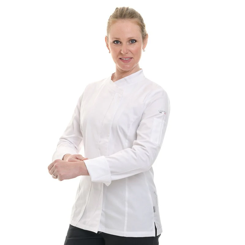 Veste de Cuisine Femme Saffron à Manches Longues Blanche - LAFONT CUISINE