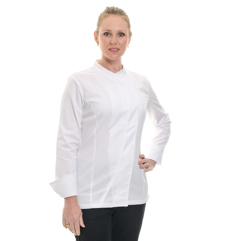 Veste de Cuisine Femme Saffron à Manches Longues Blanche - LAFONT CUISINE - Image 2