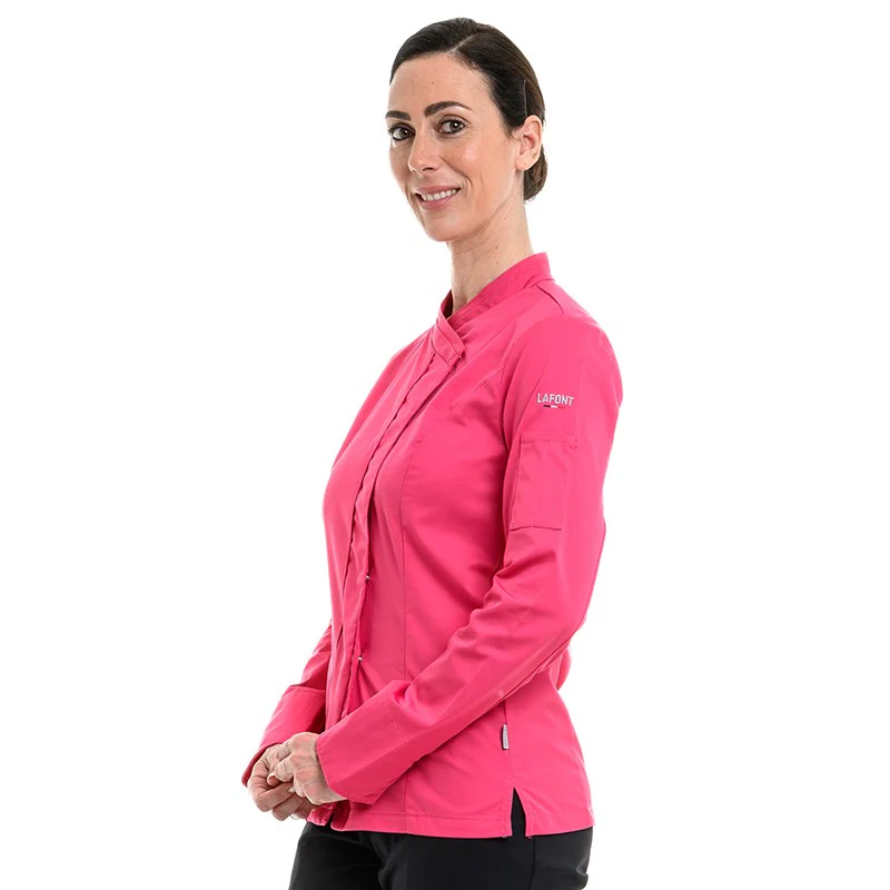 Veste de Cuisine Femme Saffron Manches Longues Fuschia - LAFONT CUISINE - Image 2