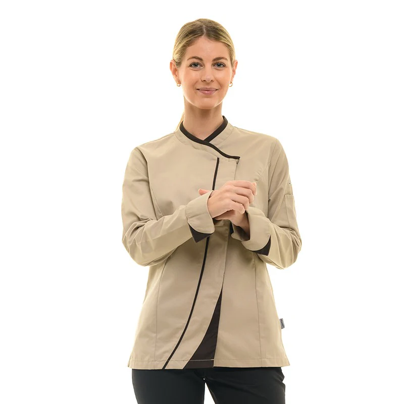 Veste de Cuisine Femme Saffron Manches Longues Marron - LAFONT CUISINE - Image 10
