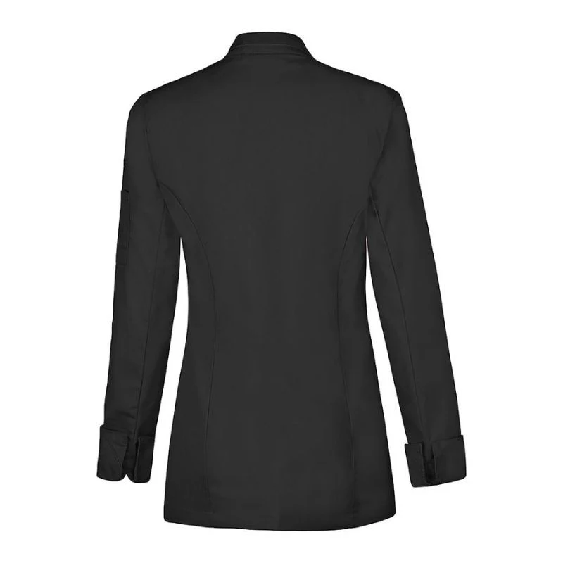 Veste de Cuisine Femme Saffron Manches Longues Noir Liseré Rouge - LAFONT CUISINE - Image 4