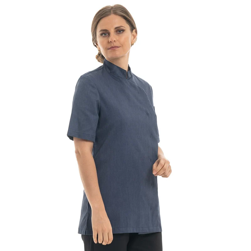 Veste de Cuisine Femme Manches Courtes Denim Shade - MOLINEL - Image 2