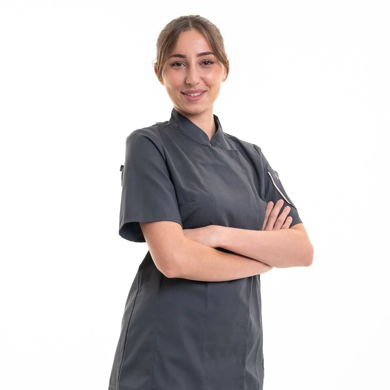 Veste de Cuisine Femme Unera Anthracite - ROBUR - Image 4