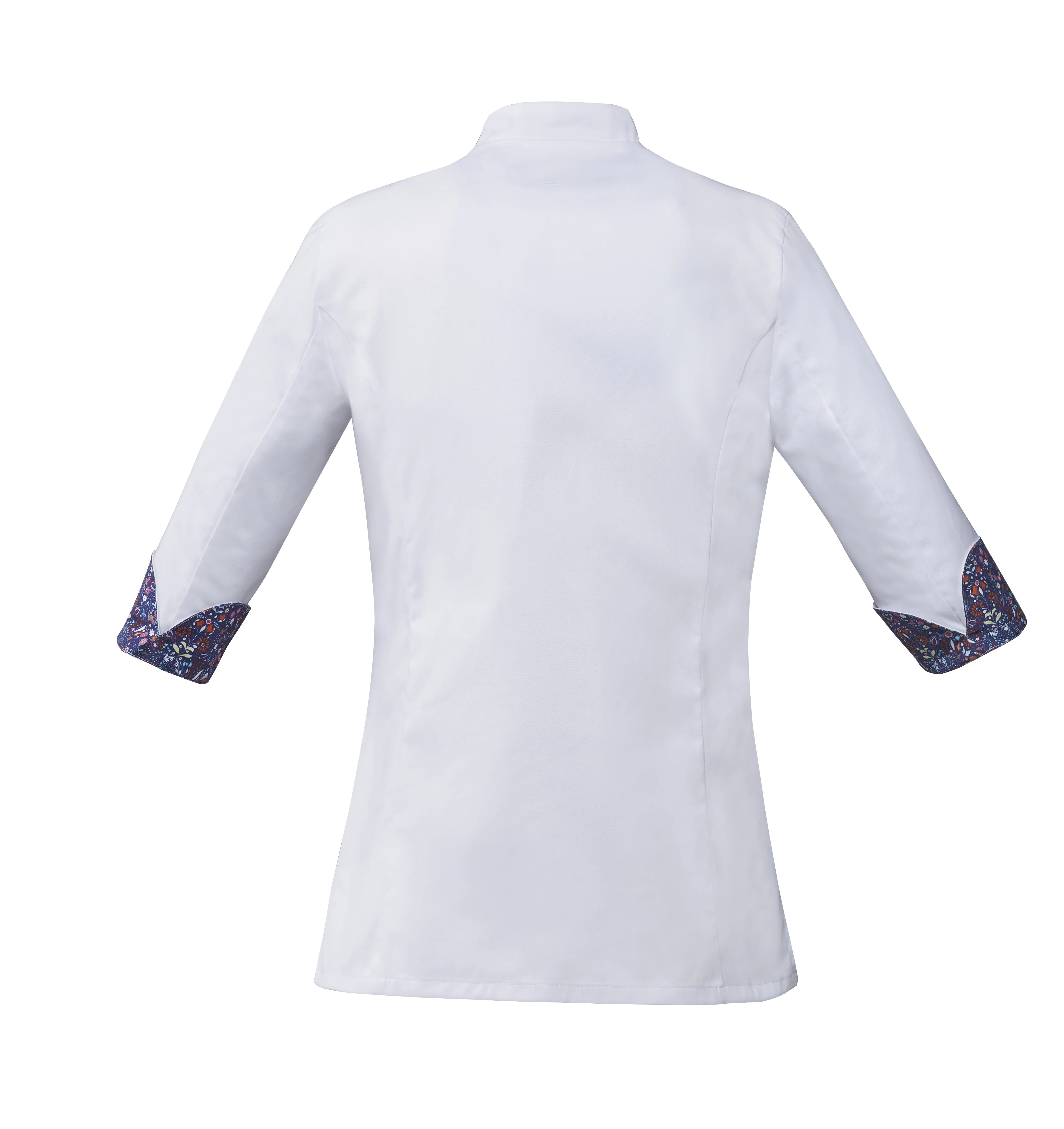 Veste de Cuisine Femme Manches Revers Fleuris Vusti - ROBUR - Image 2