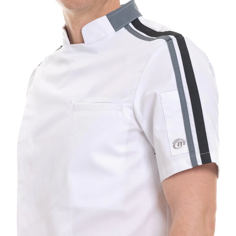 Veste de Cuisine Homme GC Score Blanche Liseré Noir - MOLINEL - Image 3