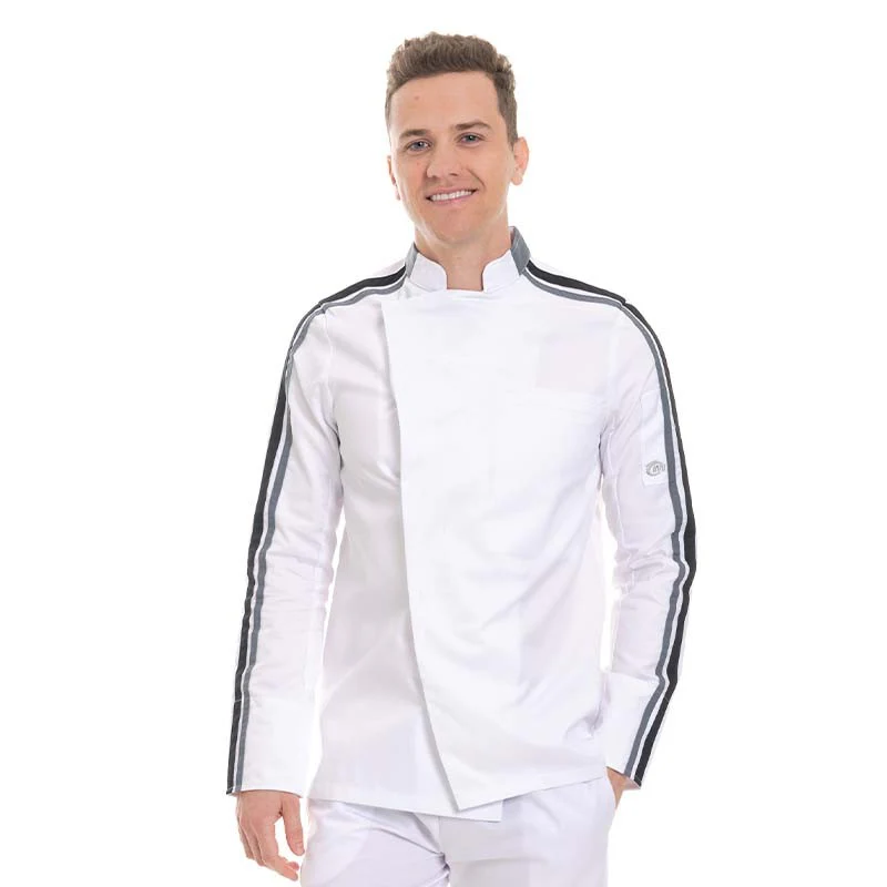 Veste de Cuisine Homme Blanche Liseré Noir GC Score - MOLINEL