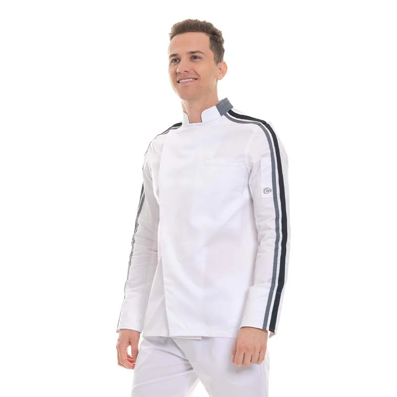 Veste de Cuisine Homme Blanche Liseré Noir GC Score - MOLINEL - Image 3