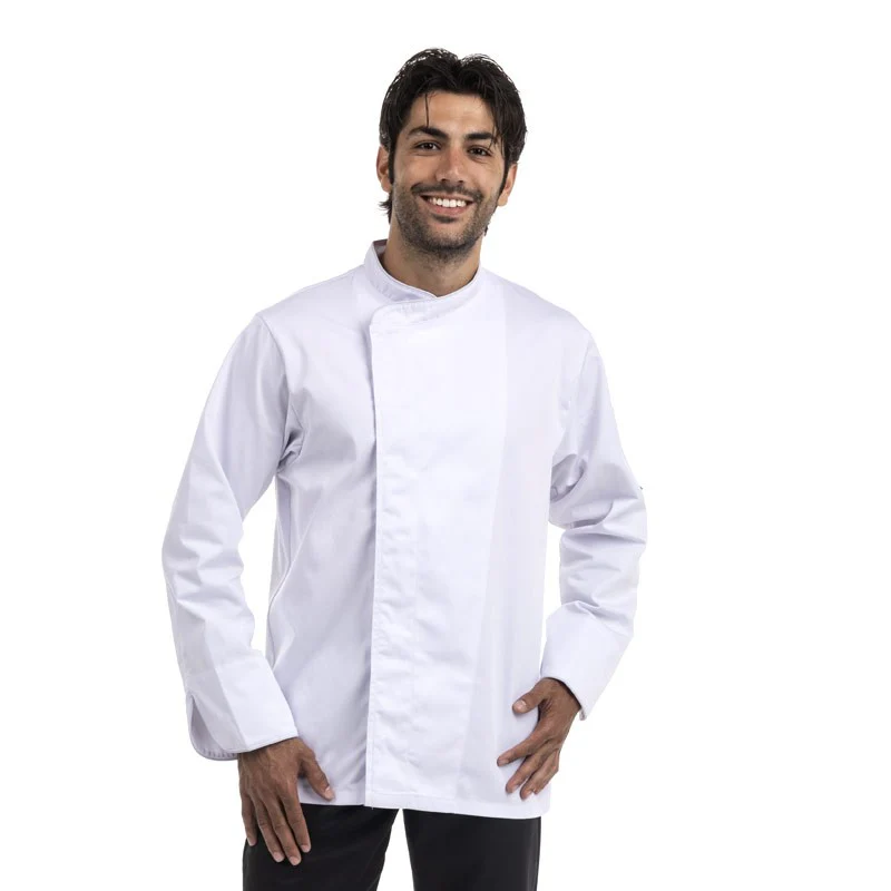 Veste de Cuisine Homme Grande Taille Respirante Liseré Couleur - MANELLI - Image 4