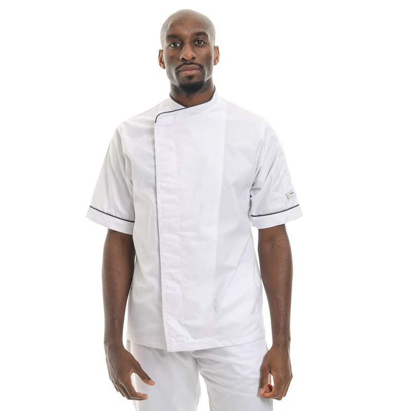 Veste de Cuisine Homme Grande Taille Respirante Liseré Couleur - MANELLI - Image 7