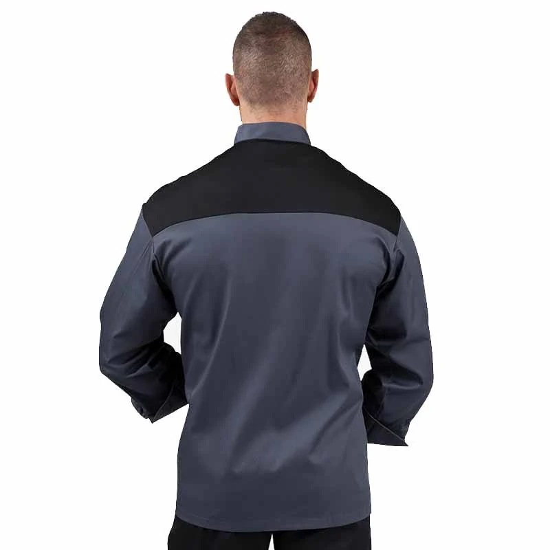 Veste de Cuisine Homme Épaule Aérée Grise - MANELLI - Image 3