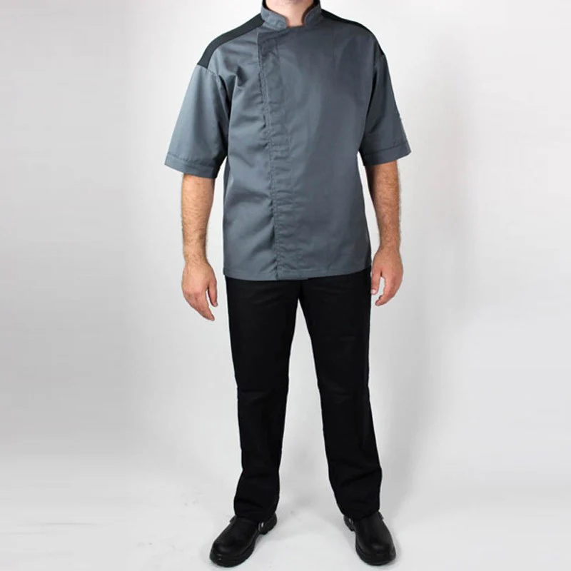 Veste de Cuisine Homme Épaule Aérée Grise - MANELLI - Image 6