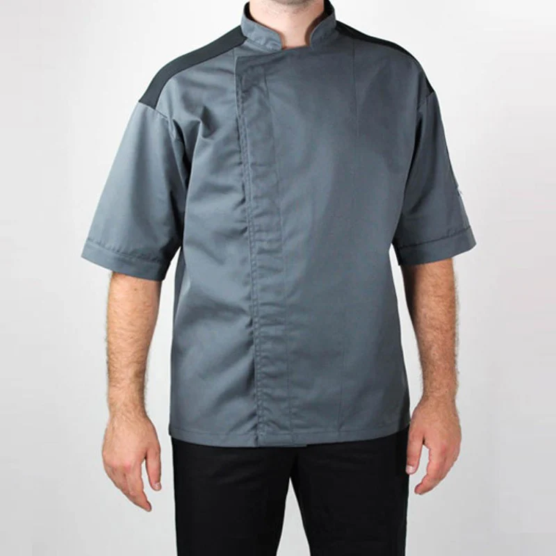 Veste de Cuisine Homme Épaule Aérée Grise - MANELLI - Image 8