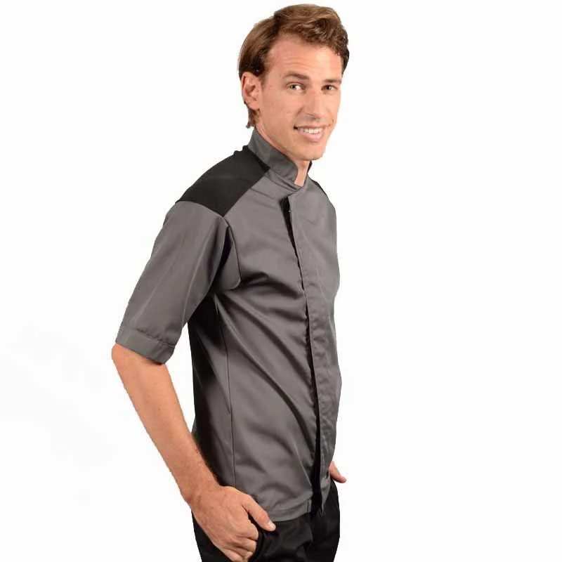 Veste de Cuisine Homme Épaule Aérée Grise - MANELLI - Image 9