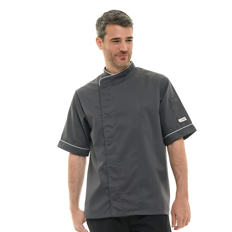 Veste de Cuisine Grise Liseré Gris Clair - MANELLI