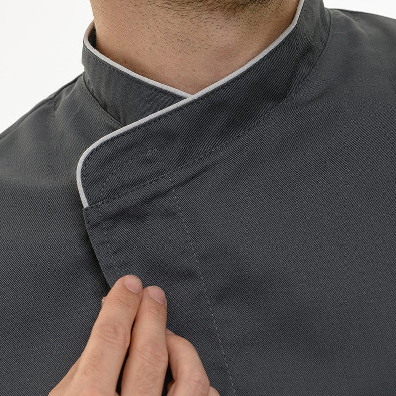 Veste de Cuisine Grise Liseré Gris Clair - MANELLI - Image 5
