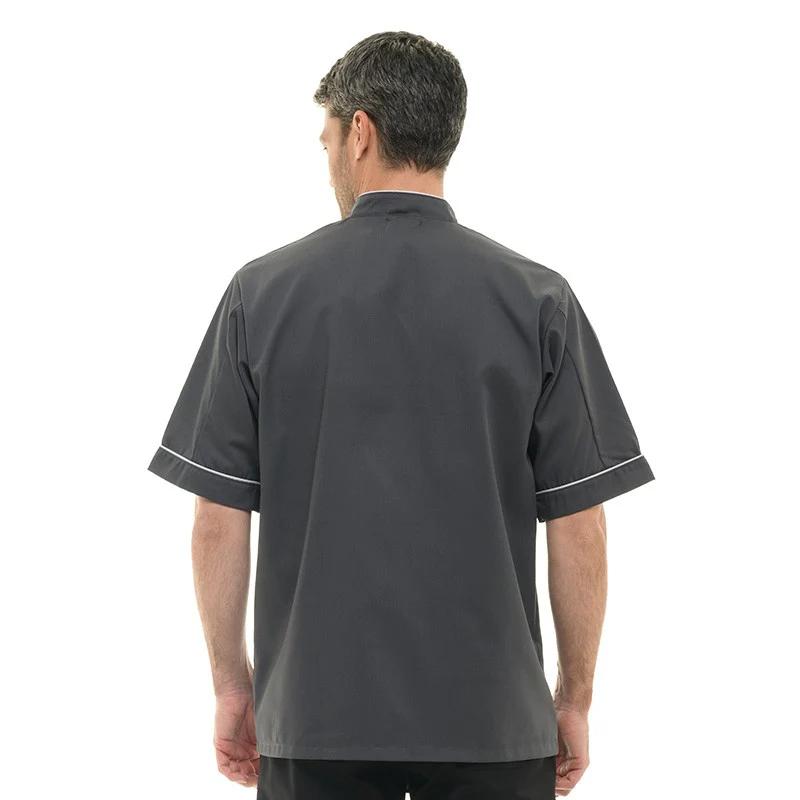 Veste de Cuisine Grise Liseré Gris Clair - MANELLI - Image 6