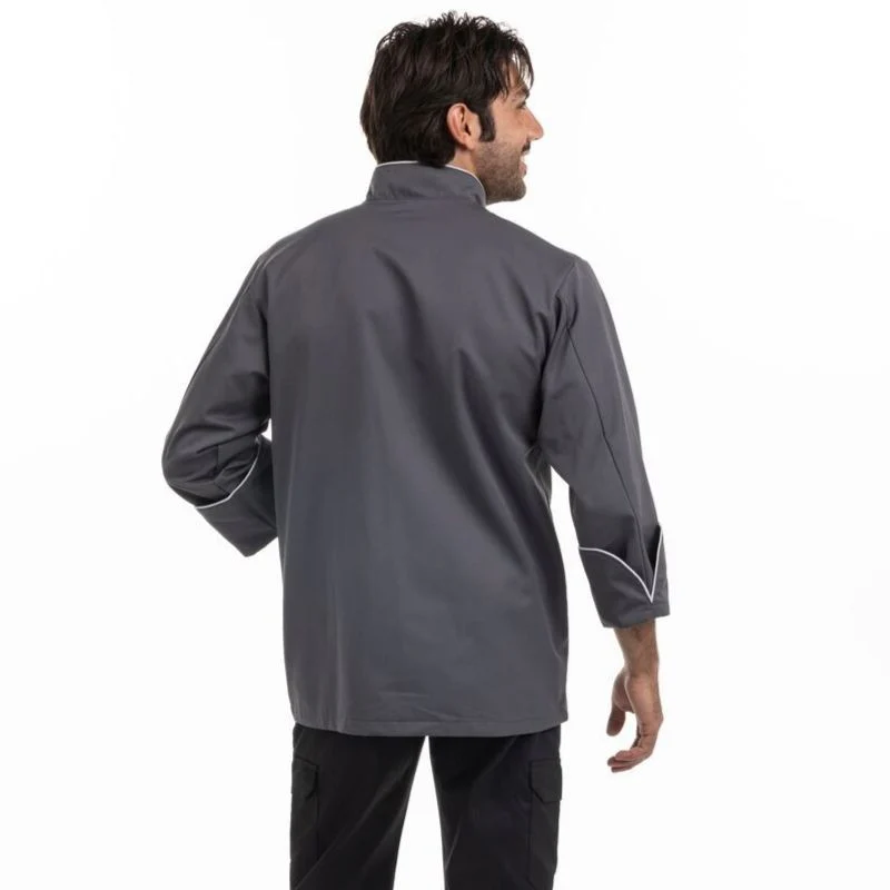 Veste de Cuisine Grise Liseré Gris Clair - MANELLI - Image 8