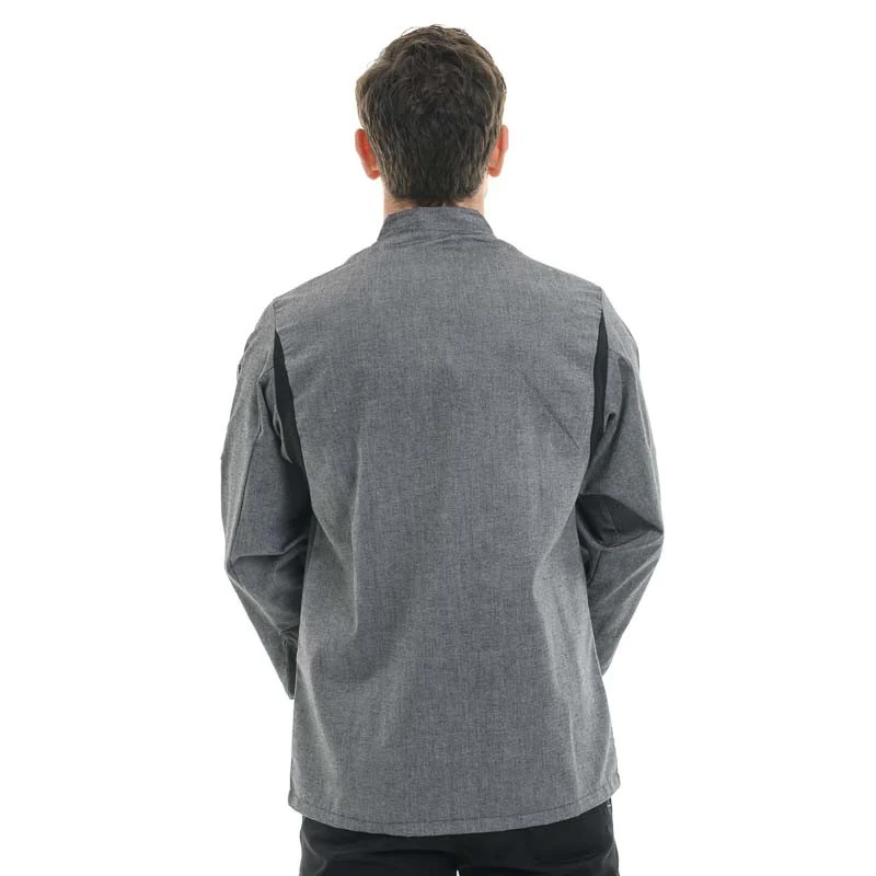 Veste de Cuisine Homme Manches Longues Grise Primo - EGOCHEF - Image 5