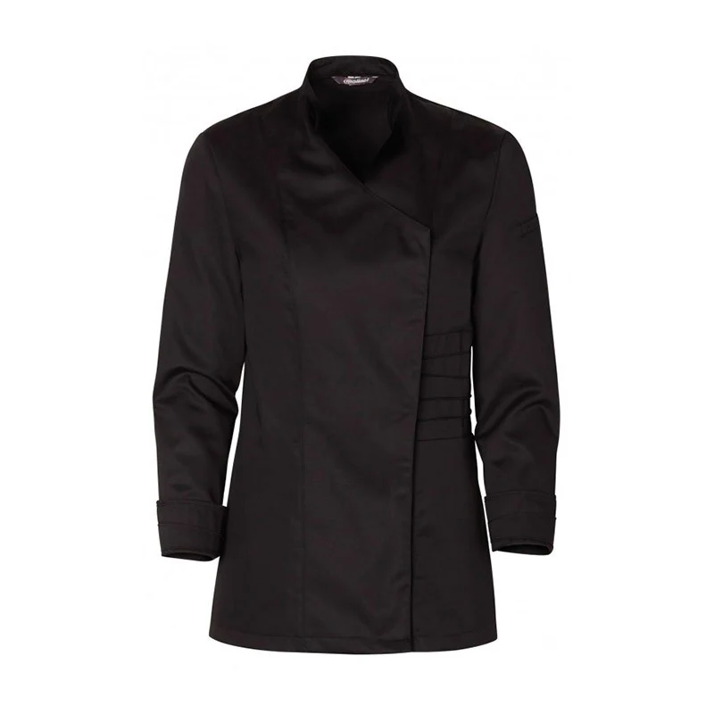 Veste de Cuisine Femme Col Kimono Hanska Noir - MOLINEL