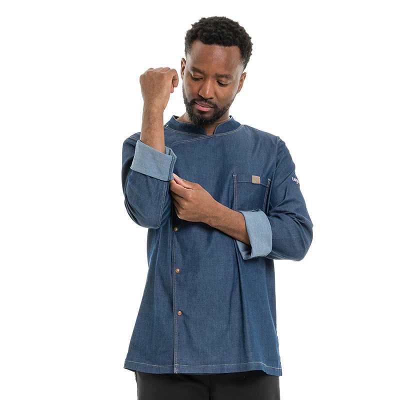 Veste de Cuisine Homme Broca Manches Longues Bleu Jean - LAFONT CUISINE - Image 8