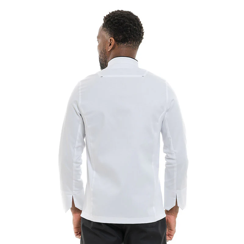 Veste de Cuisine Homme Manches Longues Blanc et Noir Crush - MOLINEL - Image 5