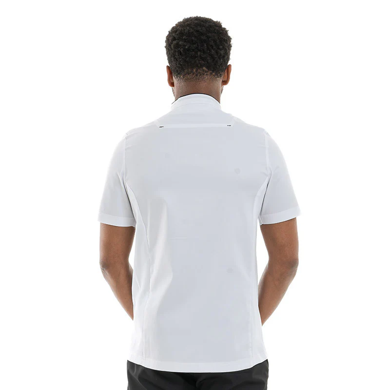 Veste de Cuisine Homme Manches Courtes Blanc et Noir Crush - MOLINEL - Image 4